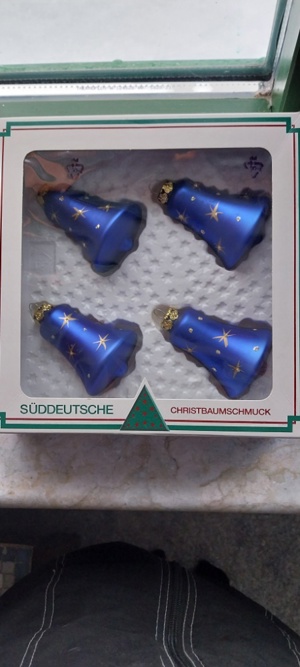 Weihnachtsschmuck "Glocke", dunkelblau, 4er-Set