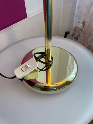 Tischlampe Gold mit Schwenkarm zwei Meter Kabel mit Schalter Bild 5