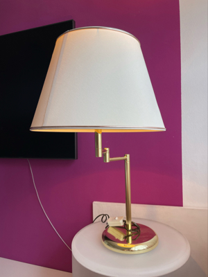 Tischlampe Gold mit Schwenkarm zwei Meter Kabel mit Schalter Bild 1