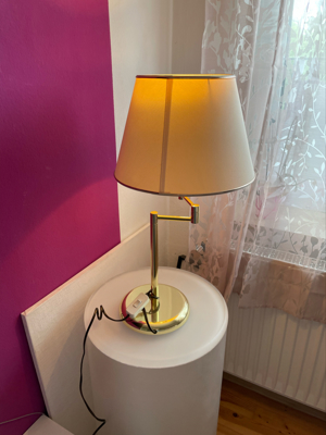 Tischlampe Gold mit Schwenkarm zwei Meter Kabel mit Schalter Bild 8