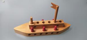 Altes Holzspielzeug   Deko, Schiff zum zusammenstecken Bild 1