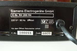 Siemens rh 200 stereo synthesizer tuner Bild 10