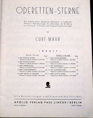 Noten: Operetten Sterne für Akkordeon Band 1-3    Bild 6