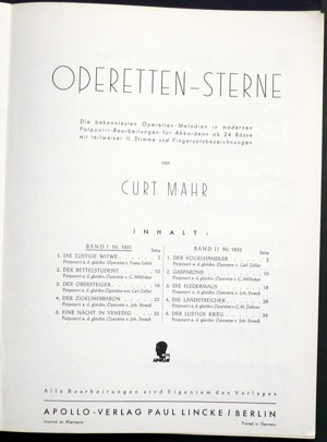 Noten: Operetten Sterne für Akkordeon Band 1-3    Bild 3
