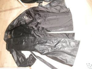 Echtes Rind Nappa Leder Damen Mantel C&A Trenchcoat in Schwarz Gr. 38 40 Bild 3
