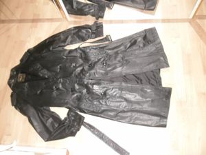 Echtes Rind Nappa Leder Damen Mantel C&A Trenchcoat in Schwarz Gr. 38 40 Bild 7