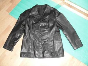 Damen Blazer Jacke Echte Lederjacke Schwarz 38 40 S M