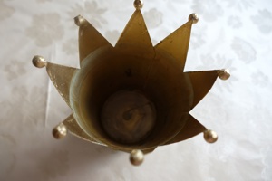 Blumentopf, Übertopf, türkis gold, H. ca. 15 cm Bild 4