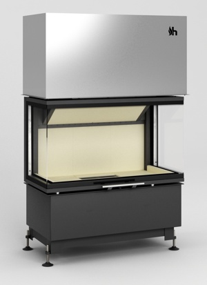 Kamineinsatz VOLCANO 3BTh 10,5KW Panorama U Kamin U-Form Ofen Heizeinsatz Neu Hajduk LDF-Kamine