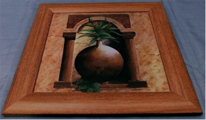 modernes Stillben-Bild mit Motiv Vase   Pflanze   Säulen - Kunstdruck auf Hartfaser - ca. 30 x 30 cm Bild 3