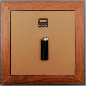 modernes Stillben-Bild mit Motiv Vase   Pflanze   Säulen - Kunstdruck auf Hartfaser - ca. 30 x 30 cm Bild 2
