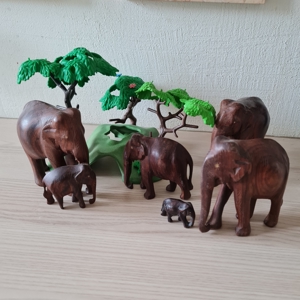 Elefantenfamilie Holz Bild 5