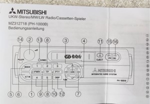 Bedienungsanleitung für original Mitsubishi Radio - 3 EUR