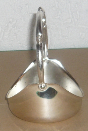 Schale aus Metall silber mit beweglichem Henkel Antiklook Retro Bild 3