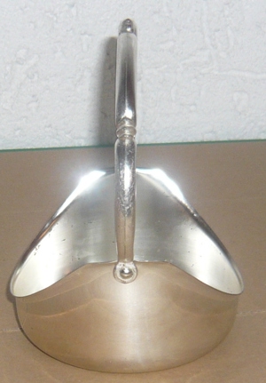 Schale aus Metall silber mit beweglichem Henkel Antiklook Retro Bild 5