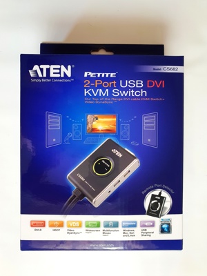 ATEN PETITE 2-Port USB DVI KVM Switch Monitorumschalter