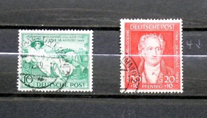 Briefmarken: DP 1949  200. Geburtstag Goethes