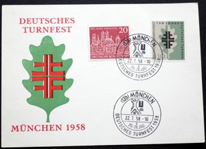 Briefmarken: BRD 1958 Deutsches Turnfest München 1958