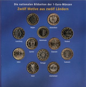 Der Euro 2002 12 Stück 1 Euro Kursmünzen und Briefmarken der EU-Staaten Bild 2