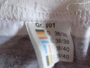 #Vintage Shirt, Longshirt, Gr. 36 38 bzw. ca. Gr. S M, grau weiß Bild 2