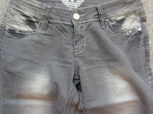 Vintage - Jeans, Hose, Size 32, ca. Gr. 38? bzw. ca. Gr. M?, Low Waist, grau Bild 2