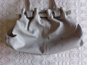 Vintage - Tasche, Handtasche, Kunstleder, hellgrau Bild 2