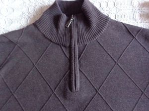 Vintage - Pullover, Feinstrick, Herren, Gr. L, dunkelbraun, RV, Westbury Bild 2
