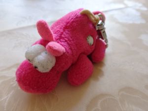 Schlüsselanhänger, Nashorn, pink