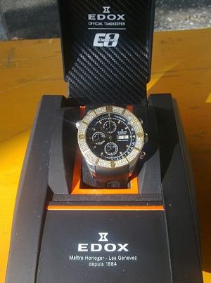 Edox Chronograph titan gold mit diamanten