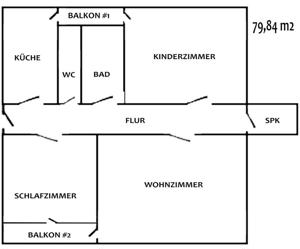 Verkaufe im 5.OG in HN-Böckingen 3,25 Zimmer Eigentumswohnung mit Garage, Aufzug, Keller Bild 2