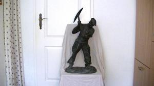 große, alte Skulptur, Statue, Bronze, 73 cm, 21 kg, signiert J. Cardong, antik Bild 2