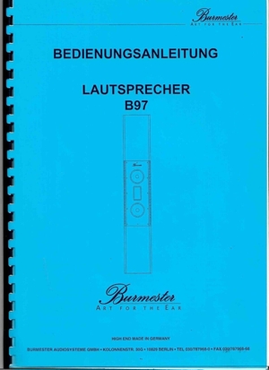 Burmester Reference Line Lautsprecher B97 + Subwoofer S8 mit OVP Bild 2