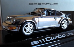  Porsche 911 964 965 Turbo 2 Chrom PROMO Modell direkt von Porsche limitiert Minichamps OVP 1:43