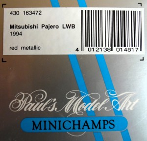  Mitsubishi Pajero LWB 1994 rotmetallic Minichamps Modell originalverpackt 1:43 Bild 2