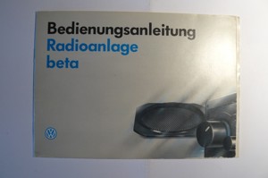 Bedienabnleitung vw-radioanlage beta von 1993