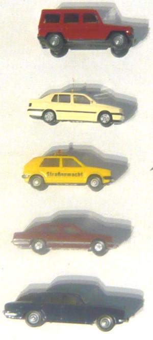 Wiking alt 1:87 5x PKW RR Silvershadow Opel VW ADAC VW Taxi MB G Bild 4