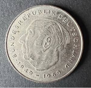 Zum 40. Jubeljahr eine 2 DM Umlaufmünze von 1984 Bild 2