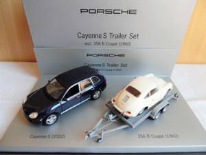  Porsche Cayenne S Trailer Set 356 B 1960 direkt von Porsche Minichamps OVP 1:43