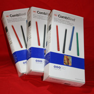3 x GBC Plastikbinderücken CombBind, DIN A4, 12 mm, blau (4028237) plus 2 weitere Pakete Bild 2