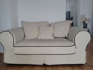 schönes stilvolles beiges Sofa   Riesensessel  Bild 3