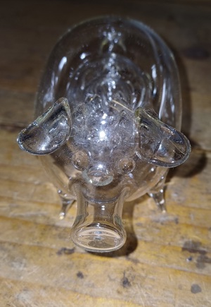 Glücksschwein aus Glas tolles Neujahrsgeschenk Bild 2