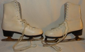 SK Primex Schlittschuhe Gr. 37 weiß Echtleder älter wenig benutzt, gut erhalten nostalgisch Vintage