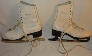 SK Primex Schlittschuhe Gr. 37 weiß Echtleder älter wenig benutzt, gut erhalten nostalgisch Vintage Bild 3