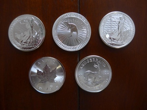 5 Silbermünzen (je eine Unze) auf einen Schlag kaufen Bild 2