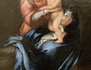 18. Jahrhundert. Italienische Schule Madonna und Kind alter Meister antikes Ölgemälde Bild 2