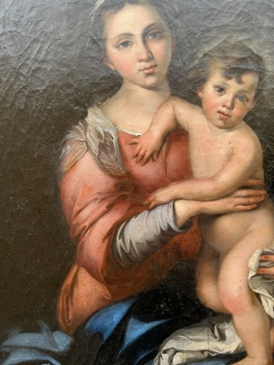 18. Jahrhundert. Italienische Schule Madonna und Kind alter Meister antikes Ölgemälde Bild 3