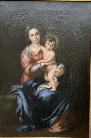 18. Jahrhundert. Italienische Schule Madonna und Kind alter Meister antikes Ölgemälde Bild 6