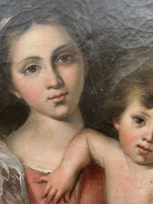 18. Jahrhundert. Italienische Schule Madonna und Kind alter Meister antikes Ölgemälde Bild 5