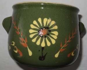 CF Topf Keramiktopf glasiert Töpferarbeit H 9,5   12   9,8 wenig benutzt gut erhalten Suppentasse 