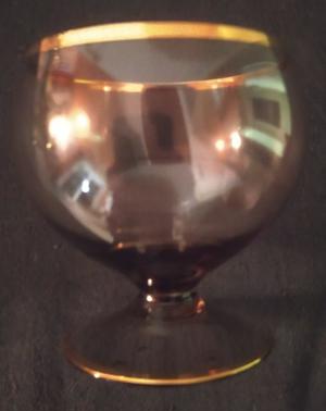 Rauchglas-Krug Karaffe mit 6 Gläsern, Goldrand, + Tablett Bild 3